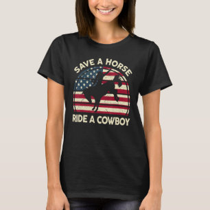 Pferderennen-Shirt Rette ein Pferd Reite einen Cow T-Shirt