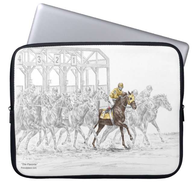 Pferderennen Start Gate Laptopschutzhülle (Vorderseite)