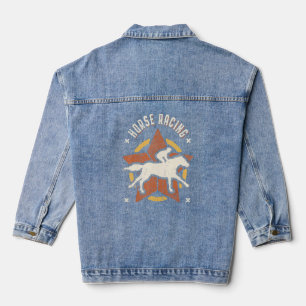 Pferderennen Vintag Retro Classic Sport Jeansjacke