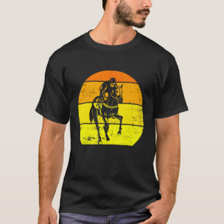 Pferderennen Vintage Retro Sonnenuntergang Pferder T-Shirt