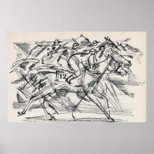Pferderennenplakatdruck Poster