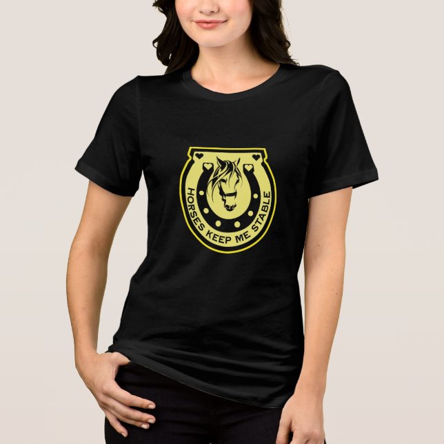 Pferderennfahrer Tri-Blend Shirt (Vorderseite)