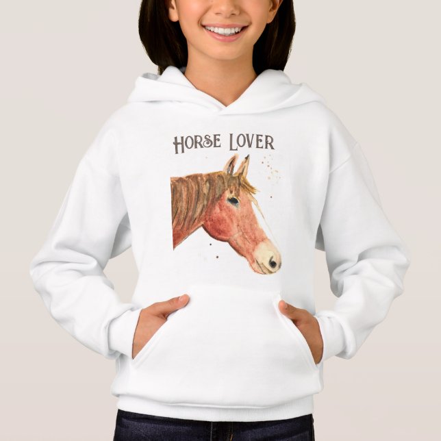 Pferderennfarm Girl Cowgirl Niedlich Pony Hoodi Hoodie (Vorderseite)