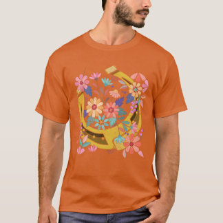 Pferderenngeschenk hübsche Blume mit Hufeisen T-Shirt