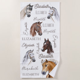 Pferderenngeschenke für Mädchen personalisiert Strandtuch