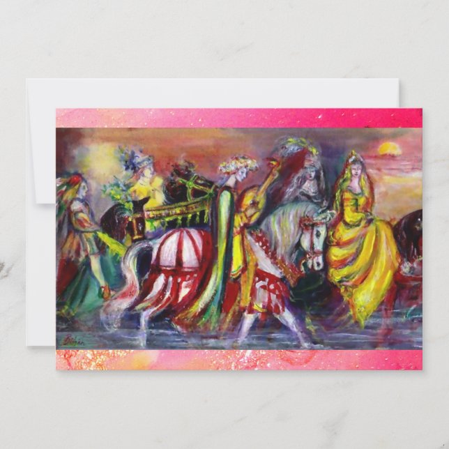 PFERDERIDER, MUSIK IN DER NACHT, Pink Gold Glitzer Ankündigung (Vorderseite)