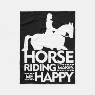 Pferderiebhaber Reiten macht mich glücklich Shirt Fleecedecke