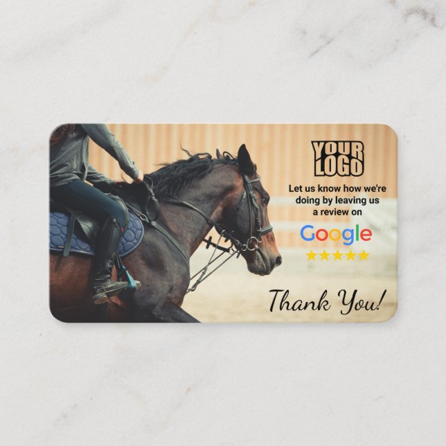 Pferderittenlehrer Google Review Card Visitenkarte (Vorderseite)