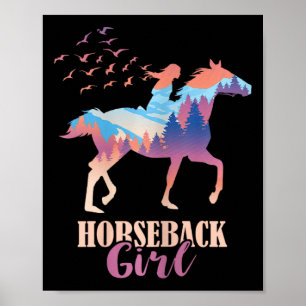 Pferderücken Girl Horseback Reiten Poster