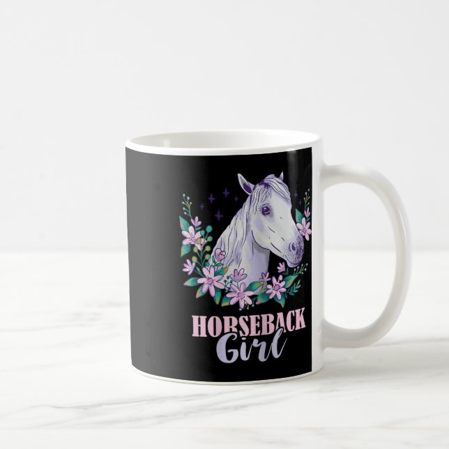 Pferderücken Girl Horseback Reitsport Reiten Kaffeetasse (Rechts)