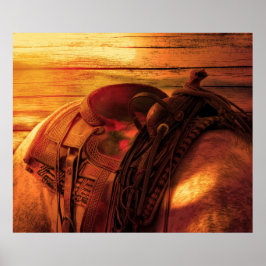 Pferderücken mit Western-Sattel Poster