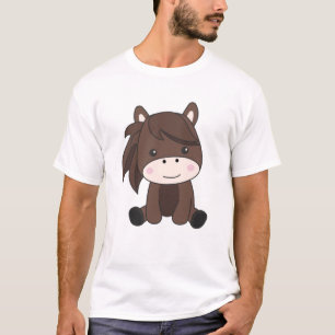 Pferderückfahrt mit Niedlichem Pferdekiefer für Ki T-Shirt
