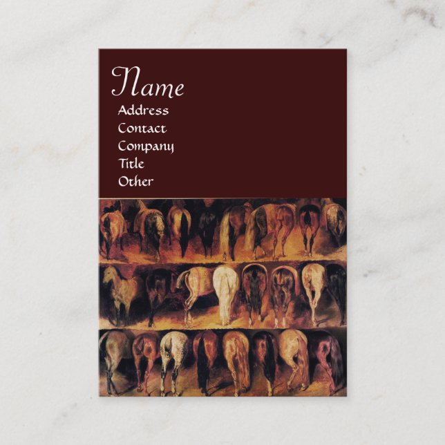 Pferderückstände, braun visitenkarte (Vorderseite)