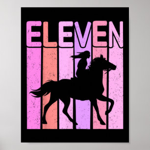 Pferdeschlitten 11. Geburtstag Reiten 11 Jahr Poster
