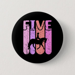 Pferdeschlitten 5. Geburtstag Reiten Button