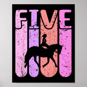 Pferdeschlitten 5. Geburtstag Reiten Poster
