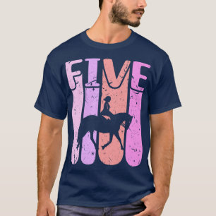 Pferdeschlitten 5. Geburtstag Reiten T-Shirt