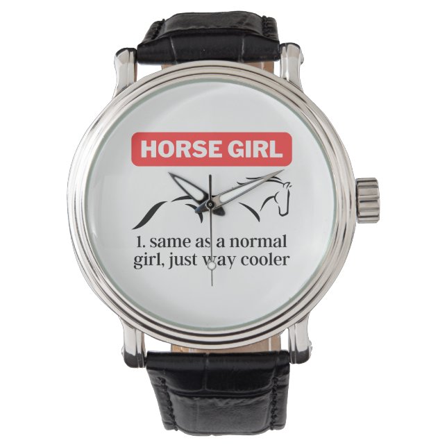 Pferdeschlitten, Funny Horseback Reiten Lover Armbanduhr (Vorderseite)