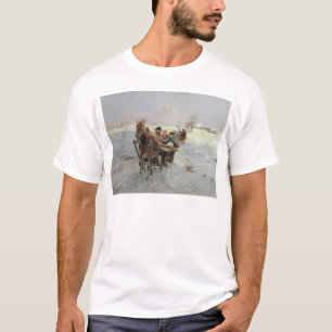 Pferdeschlitten in einer Winter-Landschaft T-Shirt
