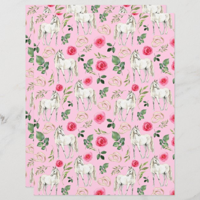 Pferdeschlittenbuch in Rosa (Vorne/Hinten)