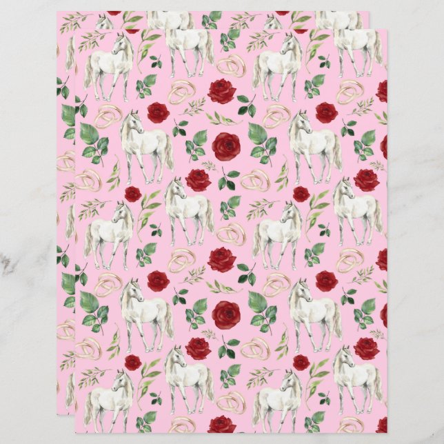 Pferdeschlittenbuch in Rosa (Vorne/Hinten)