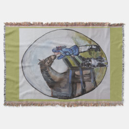 Pferdeschlittenstute auf Weide Decke