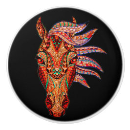 Pferdeschmuck sieht mosaik bunt cowgirl aus keramikknauf