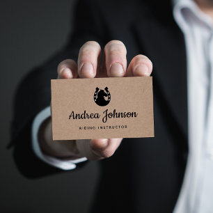 Pferdeschuh Brown Kraft Paper Horseback Riding Far Visitenkarte