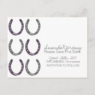 Pferdeschuhe Save the Date Ankündigungspostkarte