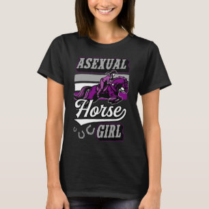 Pferdeschwanz Pferde Pferderasse Asexual Pride Bar T-Shirt
