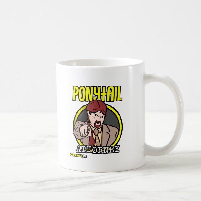 Pferdeschwanz-Rechtsanwalts-Logo Tasse (Rechts)