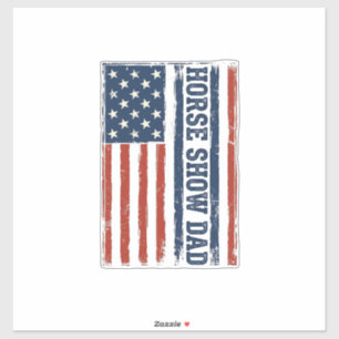 Pferdeshow-Vater Amerikanische Flagge Vintage-Shir Aufkleber