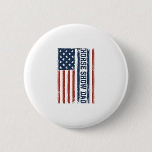Pferdeshow-Vater Amerikanische Flagge Vintage-Shir Button