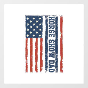Pferdeshow-Vater Amerikanische Flagge Vintage-Shir Fensteraufkleber