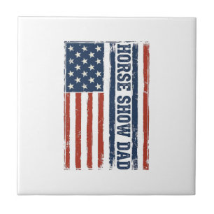 Pferdeshow-Vater Amerikanische Flagge Vintage-Shir Fliese