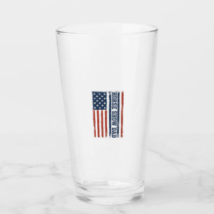 Pferdeshow-Vater Amerikanische Flagge Vintage-Shir Glas