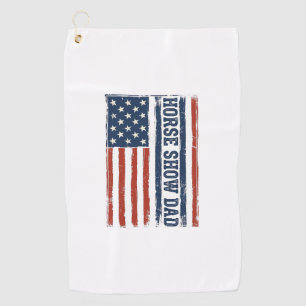 Pferdeshow-Vater Amerikanische Flagge Vintage-Shir Golfhandtuch