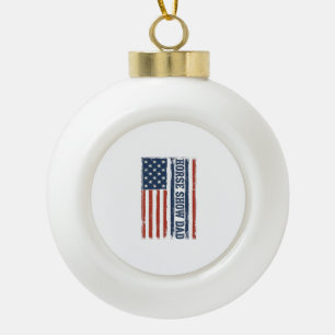 Pferdeshow-Vater Amerikanische Flagge Vintage-Shir Keramik Kugel-Ornament