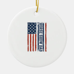 Pferdeshow-Vater Amerikanische Flagge Vintage-Shir Keramik Ornament
