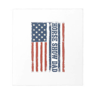 Pferdeshow-Vater Amerikanische Flagge Vintage-Shir Notizblock
