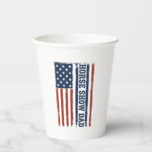 Pferdeshow-Vater Amerikanische Flagge Vintage-Shir Pappbecher