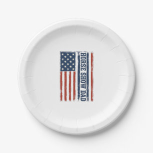 Pferdeshow-Vater Amerikanische Flagge Vintage-Shir Pappteller