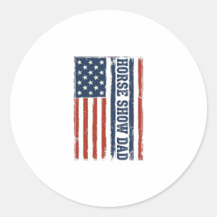 Pferdeshow-Vater Amerikanische Flagge Vintage-Shir Runder Aufkleber