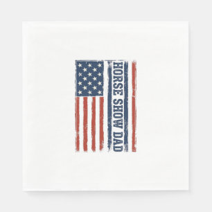 Pferdeshow-Vater Amerikanische Flagge Vintage-Shir Serviette