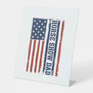 Pferdeshow-Vater Amerikanische Flagge Vintage-Shir Sockelschild