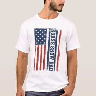 Pferdeshow-Vater-Amerikanische-Flagge-Vintage-Shir T-Shirt