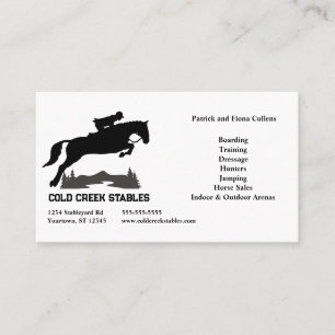 Pferdesilhouette Stall Reitunterricht Visitenkarte