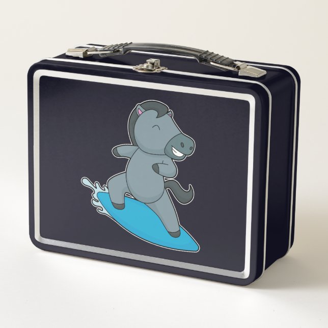 Pferdesport Metall Brotdose (Vorderseite)