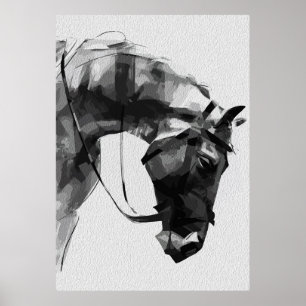 Pferdestärke in Monochrom Poster