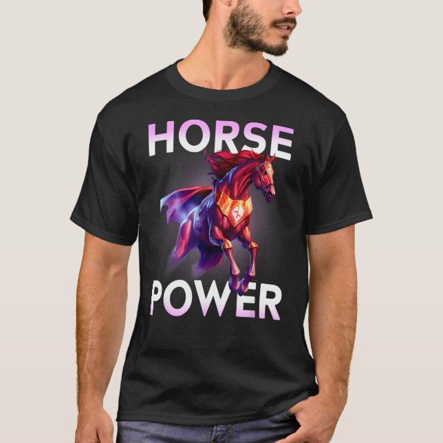 Pferdestärke Süßes Mädchen Design T-Shirt (Vorderseite)